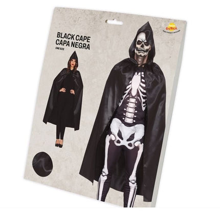 Halloween Cape Zwart Glanzend 1,2m van Fiestas Guirca koop je bij Partywinkel