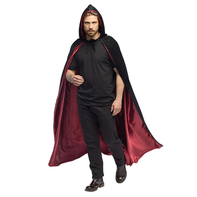 Halloween Cape Zwart Rood Creature Of The Night van Boland koop je bij Partywinkel