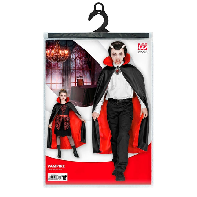Halloween Cape Zwart Rood Kind van Widmann koop je bij Partywinkel