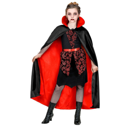 Halloween Cape Zwart Rood Kind van Widmann koop je bij Partywinkel