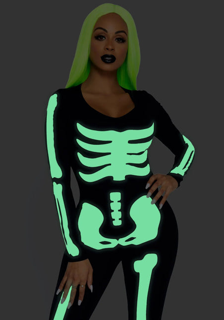 Halloween Catsuit Dames Glow In The Dark Leg Avenue van Leg Avenue koop je bij Partywinkel