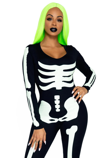 Halloween Catsuit Dames Glow In The Dark Leg Avenue van Leg Avenue koop je bij Partywinkel