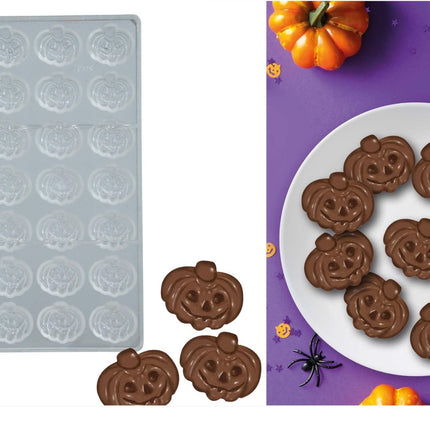 Halloween Chocolade Vorm Pompoenen 21 delig van Fiestas Guirca koop je bij Partywinkel