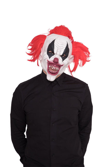 Halloween Clown Masker Rood Haar van Folat koop je bij Partywinkel