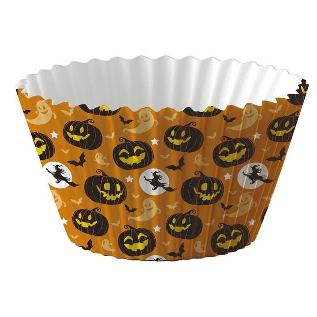 Halloween Cupcake Vormpjes Oranje Papier 5cm 50st van Fiestas Guirca koop je bij Partywinkel