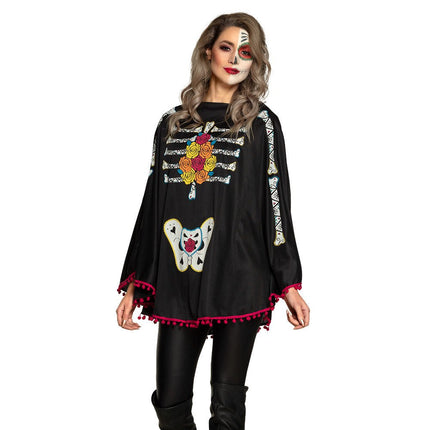Halloween Day Of The Dead Poncho van Boland koop je bij Partywinkel