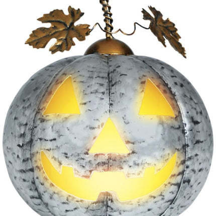 Halloween Decoratie Zilver Pompoen Met Licht 16cm van Fiestas Guirca koop je bij Partywinkel