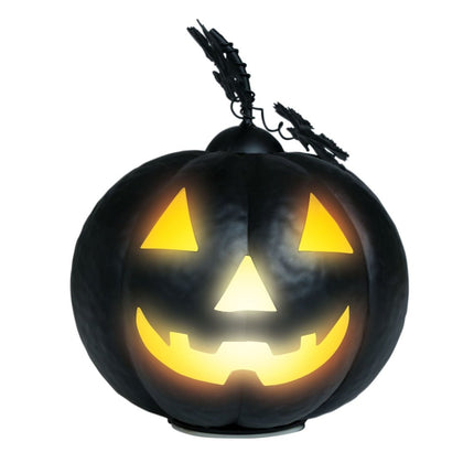 Halloween Decoratie Zwart Pompoen Met Licht 16cm van Fiestas Guirca koop je bij Partywinkel