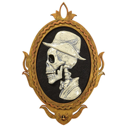 Halloween Deurbord Skelet Met Beweging, Licht En Geluid 48cm van Widmann koop je bij Partywinkel