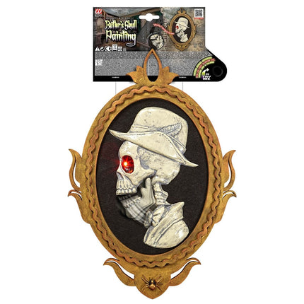 Halloween Deurbord Skelet Met Beweging, Licht En Geluid 48cm van Widmann koop je bij Partywinkel