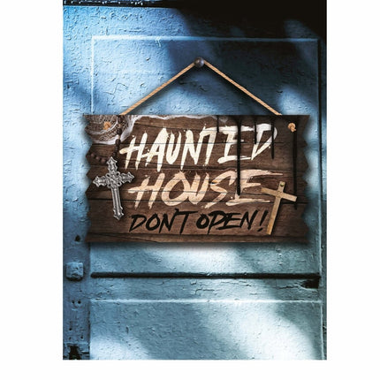 Halloween Deurborden Haunted House 35cm van Fiestas Guirca koop je bij Partywinkel