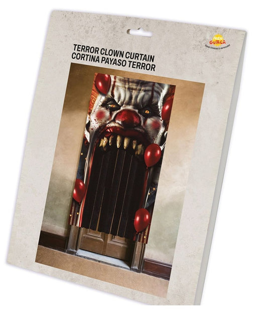 Halloween Deurgordijn Horror Clown 2,4m van Fiestas Guirca koop je bij Partywinkel