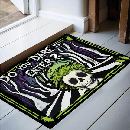 Halloween Deurmat Zwart Groen Dare To Enter 60cm van Fiestas Guirca koop je bij Partywinkel