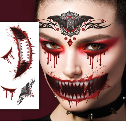 Halloween Gezicht Stickers Vampier 30cm van Fiestas Guirca koop je bij Partywinkel