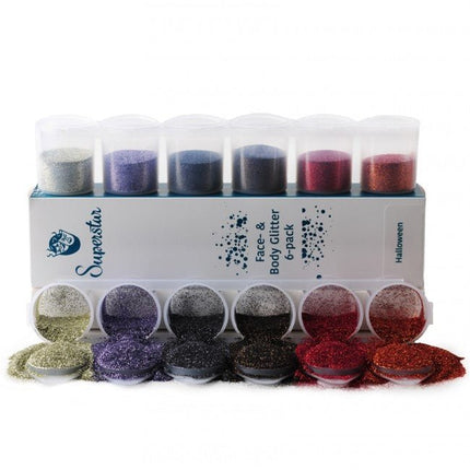 Halloween Glitters Gekleurd 6st van Superstar koop je bij Partywinkel