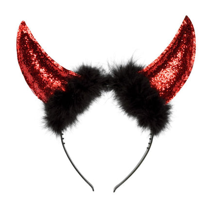 Halloween Haarband Duivel Glitter Rood van Boland koop je bij Partywinkel