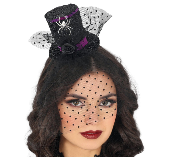 Halloween Haarband Mini Hoed Met Spin van Fiestas Guirca koop je bij Partywinkel