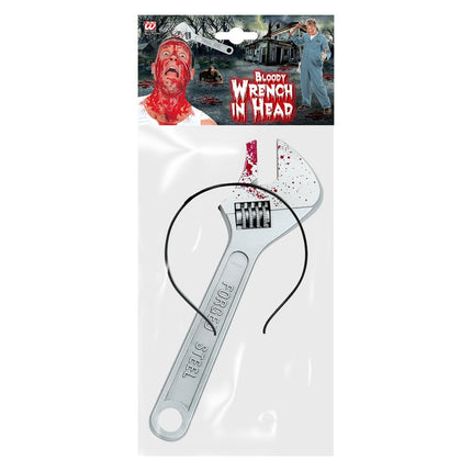 Halloween Haarband Moersleutel Met Bloed van Widmann koop je bij Partywinkel