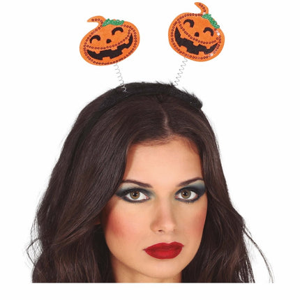 Halloween Haarband Pompoenen Pailletten van Fiestas Guirca koop je bij Partywinkel