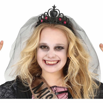Halloween Haarband Prinses Met Sluier van Fiestas Guirca koop je bij Partywinkel
