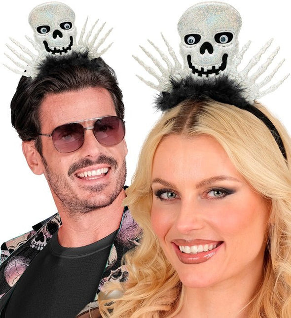 Halloween Haarband Skelet Wit Zwart van Widmann koop je bij Partywinkel