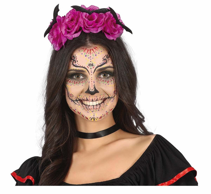 Halloween Haarband Vleermuis Bloemen van Fiestas Guirca koop je bij Partywinkel