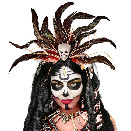 Halloween Haarband Voodoo Doodshoofd van Widmann koop je bij Partywinkel