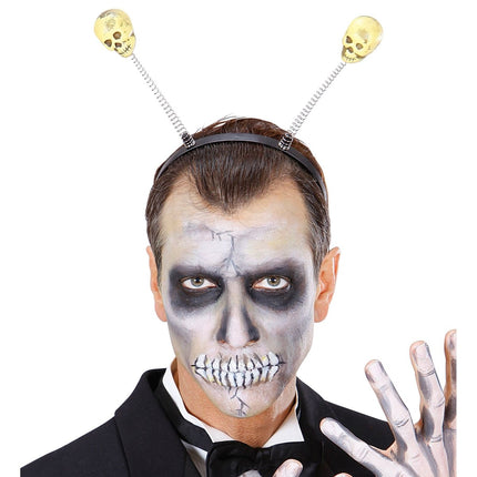 Halloween Haarband Wit Schedels van Widmann koop je bij Partywinkel