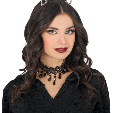 Halloween Haarband Zilver Duivel Met Strass Steentjes van Fiestas Guirca koop je bij Partywinkel