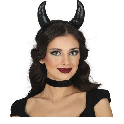 Halloween Haarband Zwart Demon van Fiestas Guirca koop je bij Partywinkel