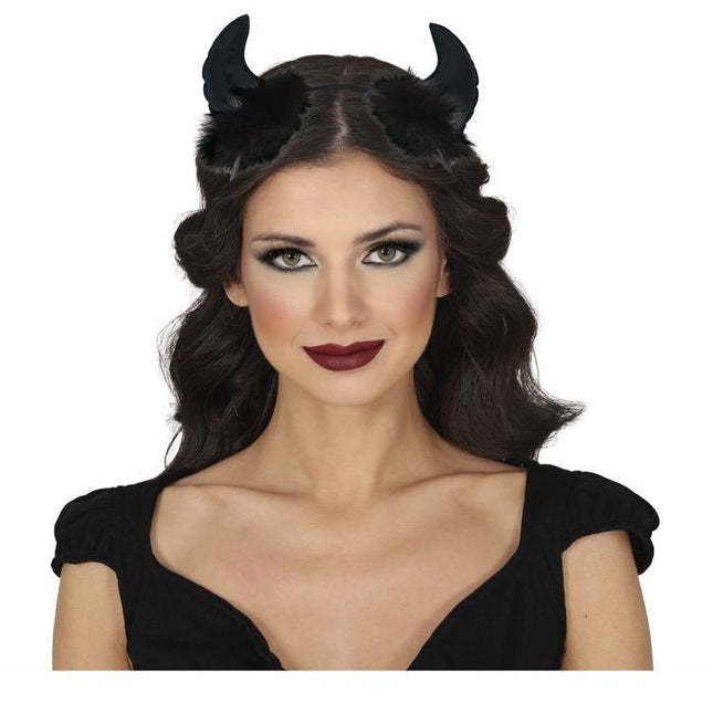 Halloween Haarband Zwart Duivelsoren van Fiestas Guirca koop je bij Partywinkel