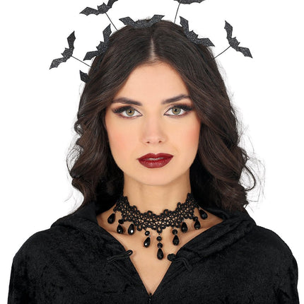 Halloween Haarband Zwart Vleermuizen van Fiestas Guirca koop je bij Partywinkel