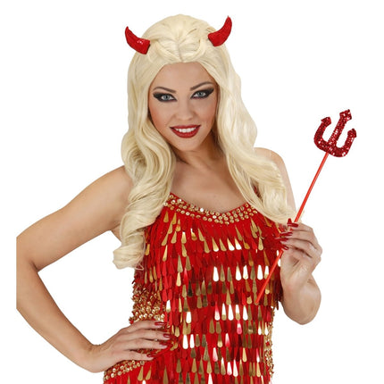 Halloween Haarclip Rood Hoorn 2st van Widmann koop je bij Partywinkel