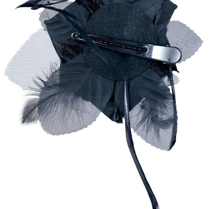 Halloween Haarclip Zwarte Bloem van Fiestas Guirca koop je bij Partywinkel