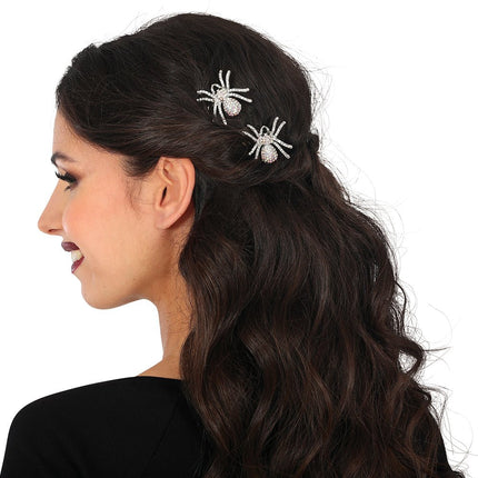 Halloween Haarspeldjes Spin 7,5cm 2st van Fiestas Guirca koop je bij Partywinkel