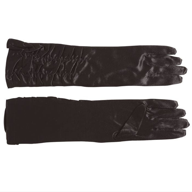 Halloween Handschoenen Fluweel Zwart 45cm van Fiestas Guirca koop je bij Partywinkel