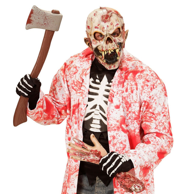 Halloween Handschoenen Wit Zwart Skelet van Widmann koop je bij Partywinkel