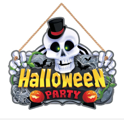 Halloween Deurbord Halloween Party 35cm van Fiestas Guirca koop je bij Partywinkel
