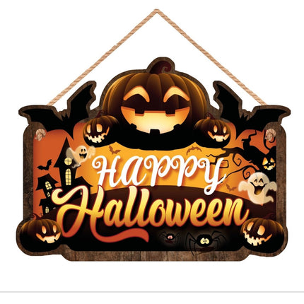 Halloween Deurbord Happy Halloween 35cm van Fiestas Guirca koop je bij Partywinkel