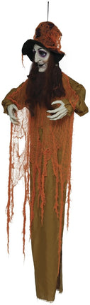 Halloween Pop Heks Met Licht, Geluid En Beweging Oranje 1,8m van Fiestas Guirca koop je bij Partywinkel