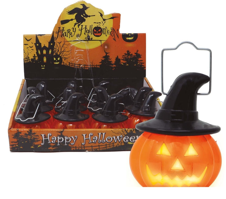 Halloween Hangdecoratie Pompoen Met Licht 8cm van Fiestas Guirca koop je bij Partywinkel