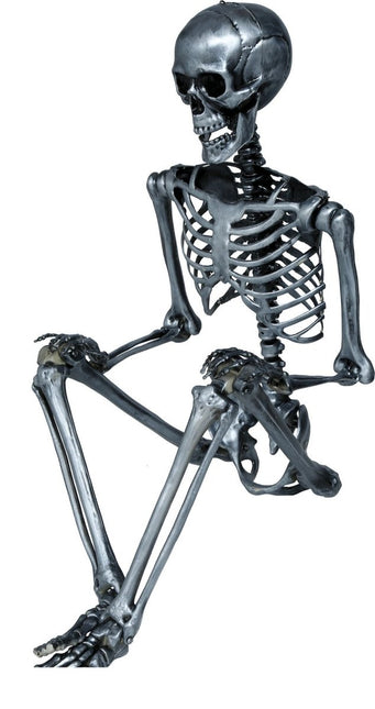 Halloween Hangdecoratie Zilver Skelet 90cm van Fiestas Guirca koop je bij Partywinkel