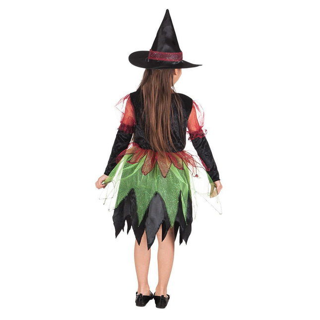 Halloween Heks Kostuum Groen 10/12 jaar van Boland koop je bij Partywinkel