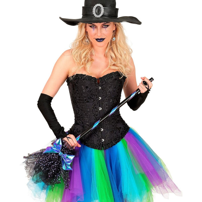 Halloween Heksenbezem Sterren En Maan 85cm van Widmann koop je bij Partywinkel