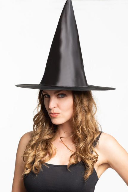 Halloween Heksenhoed Zwart Hoog van Partychimp koop je bij Partywinkel