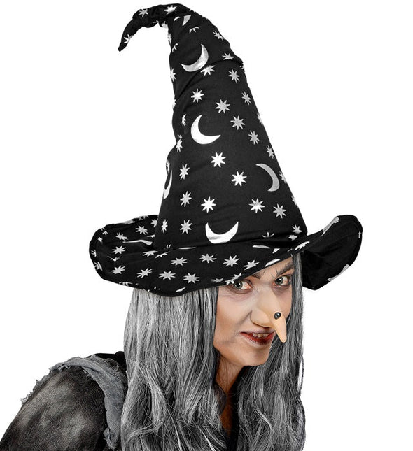 Halloween Heksenhoed Zwart Maan En Sterren van Widmann koop je bij Partywinkel