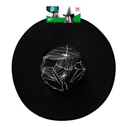 Halloween Heksenhoed Zwart Wit Spinnenweb van Widmann koop je bij Partywinkel