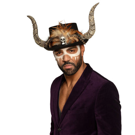 Halloween Hoed Vodoo Hoorns van Boland koop je bij Partywinkel