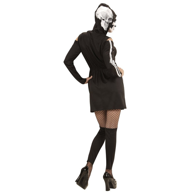Halloween Jurk Dames Skelet Met Capuchon van Widmann koop je bij Partywinkel