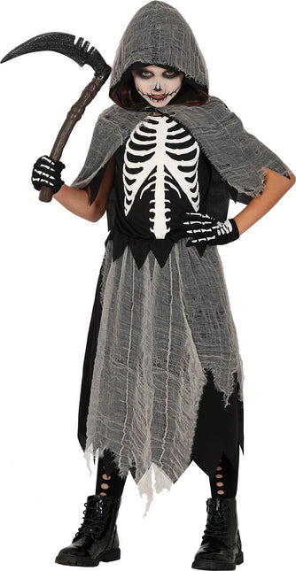 Halloween Jurk Meisje Skelet Reaper van Fiestas Guirca koop je bij Partywinkel